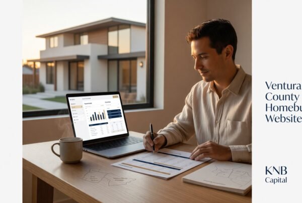 Ventura County homebuyer reviewing mortgage affordability and pre-approval numbers with KNB Capital.