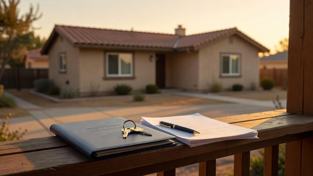 Cinematic California home loan paperwork and keys for FHA loan requirements