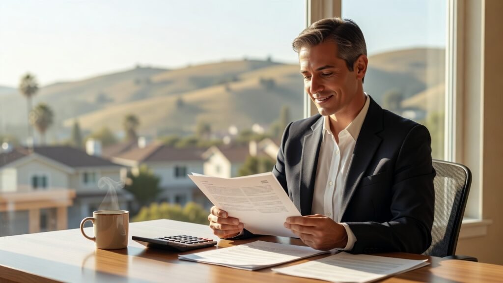 Cinematic Ventura County mortgage affordability paperwork and calculator