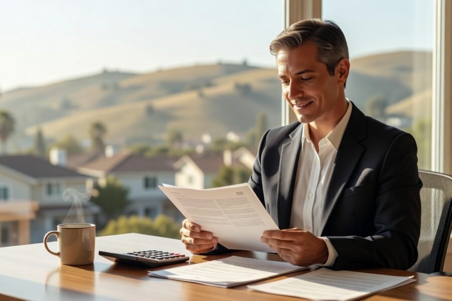 Cinematic Ventura County mortgage affordability paperwork and calculator